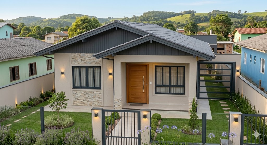 Fachada Simples Depois da Pintura Chique